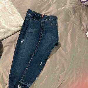 Spanx skinny distressed jeans